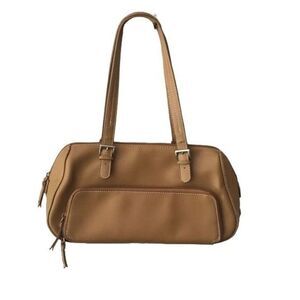 Classic Nine West Purse Tan Shoulder Bag Neutral Camel Zipped